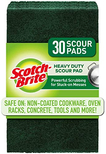 Scotch-Brite Heavy Duty, Scouring Kitchen and Dish, Cast Iron, Green, 30 Pads