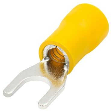 Gabel-Kabelschuh, isoliert, Modell: SV5.5-5, Steckergröße: 10 für 4 - 6 mm² (10 - 12 AWG), Gelb, 100 Stück