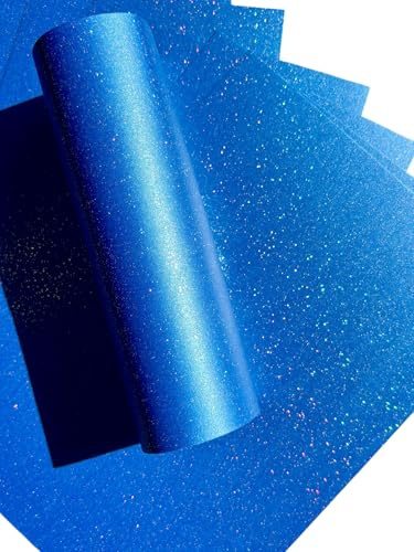 10 Blatt A4 Yale Blau schillernder Glitzerkarton, Qualität 300 g/m², 110 lb Karton zum Basteln und Kartenmachen