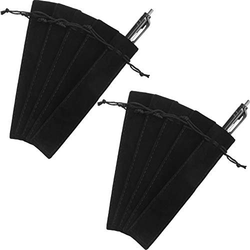 Outus 50 Stück Federbeutel Samt Kordelzug Federmäppchen Samt Etui Bleistift Beutel für Stift und Bleistift (Schwarz)