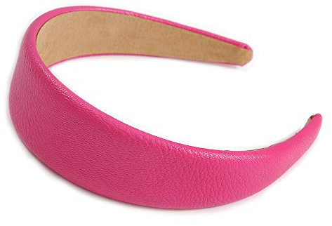 Fascia per capelli in finta pelle, colore: fucsia