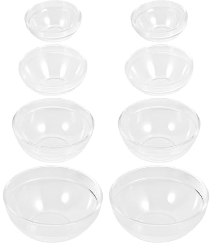 Minkissy 8Pcs Transparent Acrylic Essential Oil Bowls Clear Acrylic Mixing Bowls for Beauty Salon Massage C Facial Salon Home Use 4.13X4.13X1.77In