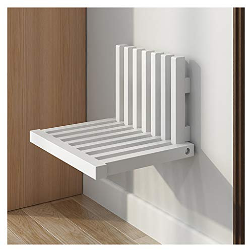 LFIEVO An Der Wand Montierter Klappschuhhocker Ultrad¨¹nner Verdeckter Verandastuhl Massivholz 150 Kg Tragend Einfache Installation Umweltfreundlich (White)