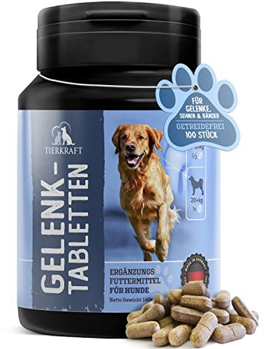 Tierkraft Gelenktabletten für Hunde - Made in Germany - Gelenktabletten mit Grünlippmuschel - Teufelskralle - MSM - 100 Gelenk- & Knochenschutz Tabletten