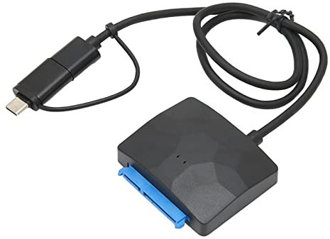 VBESTLIFE Cable Adaptador SSD, Cable Adaptador SATa a USB C para SSD Y HDD de 2,5 3,5 Pulgadas, Adaptador de Controlador Duro USB 3.0 a SATA, Puerto Tipo C Y USB 2 en 1, para PC Portátil
