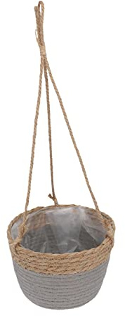 YARNOW Maceta Colgante Funcional Diseño Decorativo de Paja Tejida a Mano Cesta Colgante para Interior y Porche para Plantas y Flores