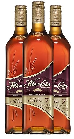 Ron Flor de Caña 7 Años Botella Misil 1 L (Caja de 3 Botella Misil de 1 L)
