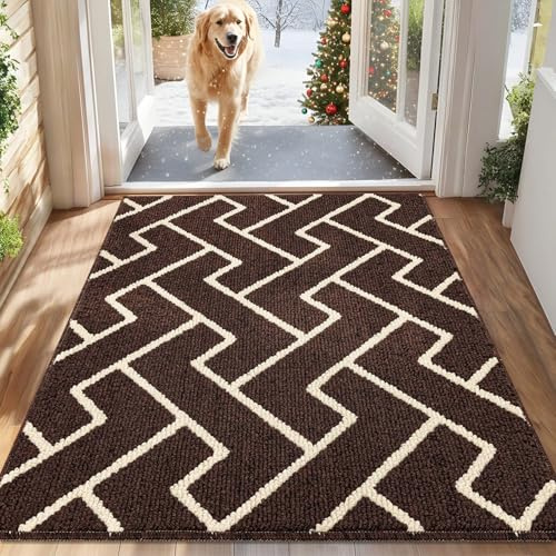 Biscpro Schmutzfangmatte 80 x 120, Rutschfestigkeit Fußmatte,Maschine gewaschen Türmatte für Hund, Außen Innen Garten,Teppich,küchenteppich,Haustür