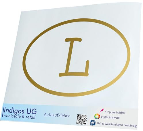 INDIGOS UG Auto Aufkleber Auto - 200x127 mm - Luxemburg L - Gold - Selbstklebender Sticker für Auto, Fenster, Bus oder LKW - UV-beständig & wetterfest