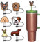 Amreich Dog Straw Topper for Stanley Cup, 6 PCs Puppy Straw Cover Cap for 30 & 40 Oz Tumblers Cute Silicone Accessories for Travel Home Office Water Bottle
