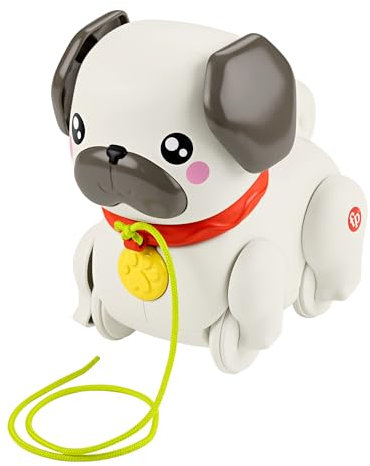 Fisher-Price Baby & Kleinkind Nachziehspielzeug FP Pets Gassi gehen mit Hündchen mit Bewegung und Geräuschen für Kinder ab 12 Monaten, HTW94