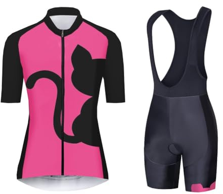 UGLY FROG 2024 Bike Wear Radtrikot Damen Kurzarm Fahrradbekleidung Set Outdoor Sports Radfahren Jersey + Radfahren Latzhose 20 DShorts im Sommer