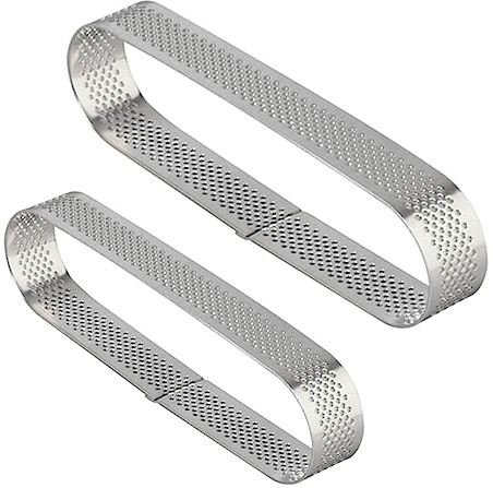 MAGICLULU 2pcs Stainless Steel Cake Mould Oval Tartlet Molds Tiramisu Tartlet Mould Baking Tools