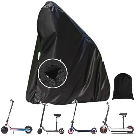 BaiWon Electric Scooter Cover For Foldable Kick Scooter, All Season Universal Scooter Cover, Waterproof Sun, Tear Proof Night Reflective and Lock-Holes&Storage Bag(Without Seat,130cmx95cm)