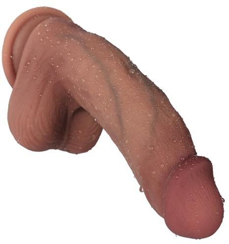Cafurey Weichen Silikon Realistischer Dildo mit Starkem Saugnapf,Echten Venen und Prallen Hoden,Sex Spielzeug für Paare Klassische Analdildos, für die Männer Sexspielzeug für Frauen (Hautfarbe M)