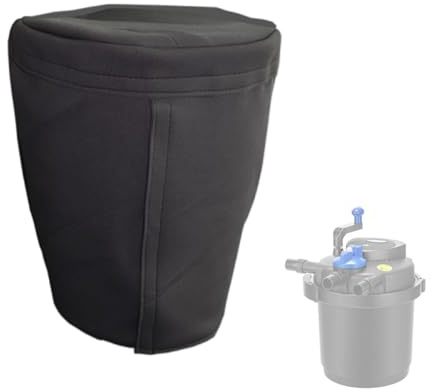 Isolierte Abdeckung Für Teichfilter, Winter Druckfilterabdeckungen Für Biologische Pools Mit Schlauchöffnung, Neopren Schwarz 33x40,6cm