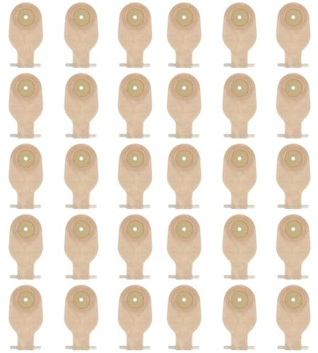 Swiixxer 30 Stück Stomabeutel, Einteilig, Entleerbare Beutel für Kolostomie, Ileostomie, Stomapflege, 20-60 mm Ablassventil, Kolostomiebeutel