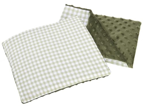 Medi Partners Manta Bebé con Almohada 100% Algodón Minky Cobija Infantil Reversible 55x75+35x30cm Multifuncional para Cochecitos Cunas Asientos niños