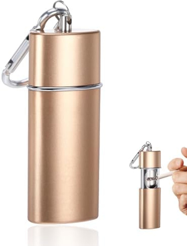 Taschenaschenbecher Geruchsdicht Metall Mobiler Aschenbecher Gold