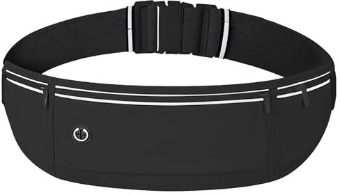 Poraceous Marsupio Running, Marsupio Donna Sportivo, Marsupio da Corsa Impermeabile per Uomo e Donna, con Cerniera e Foro per Cuffie, Mentre Camminate, Escursionismo, Jogging, Sport All'Aria Aperta