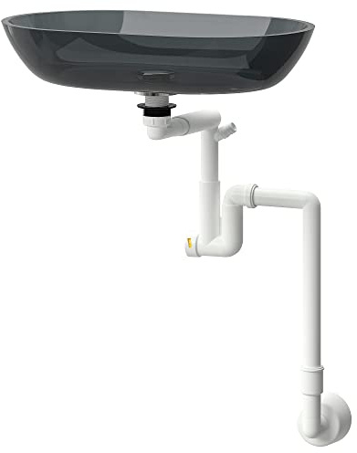 ProTuning Lavabo da appoggio OXMYREN, 56x35 cm, vetro/grigio scuro