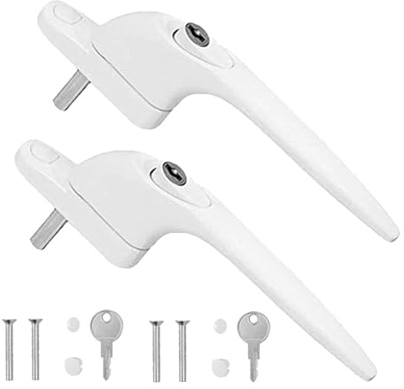 2 manijas de ventana de aleación de aluminio con cerradura y tornillos, agarre antirrobo para ventana de balcón, manijas duraderas con cerradura y tornillos, agarre antirrobo