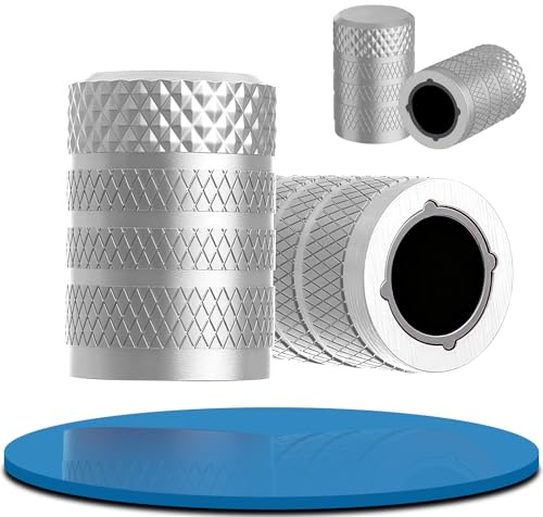 4 Tappini Gomme Auto Lega di alluminio, Tappi Valvole Pneumatici Auto Resistente ai Raggi UV, Tappi Ruote Auto Resistente all'Acqua e alla Polvere, Tappi Pneumatici per Auto, Moto, Biciclette