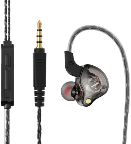 YIXANNX Wired Earphones 96dB TPE Wire Straight Connector Silicone Cover In-ear Headphone Indoor Outdoor Walking Running Headset