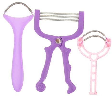 FRCOLOR 3 piezas Depiladora Facial Portátil para Mujer Removedor de Facial y Bigote Epiladora Manual Segura y Duradera para Cara y Cuello Pequeño Fácil de Llevar Color Color Aleatorio
