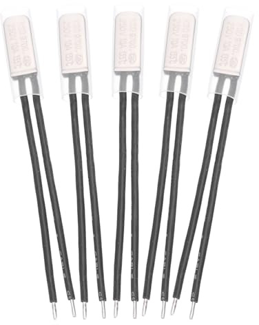 QUARKZMAN 5 Stück KSD9700 Thermoschalter N.C 250V 10A Thermostat 135℃ | normalerweise geschlossener Temperaturregler, Mit Metallgehäuse, 250V 10A, 135℃, normalerweise geschlossener