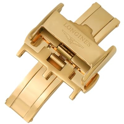 ROUHO Durevole Acciaio Inox Cinturino Orologio Chiusura Deployante – Pieghevole Orologio Polso Fibbia per Longines Master-Oro 16mm