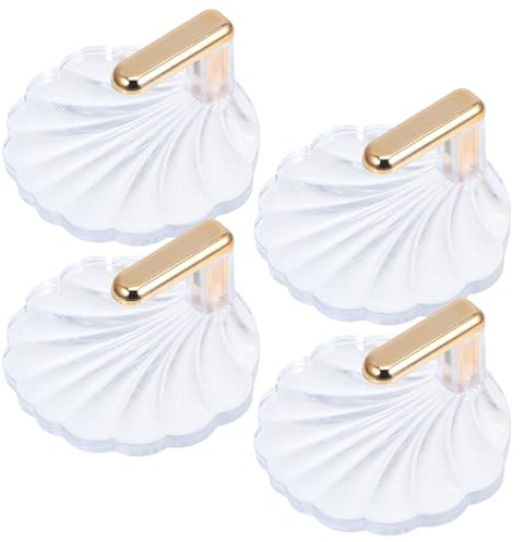 Alasum 4 Stück Selbstklebende Wandhaken im Muscheldesign aus Ps mit Glatter Oberfläche Leichter Handtuchhaken für Badezimmer und Schrank Praktischer Aufhänger für Schlüssel und Taschen