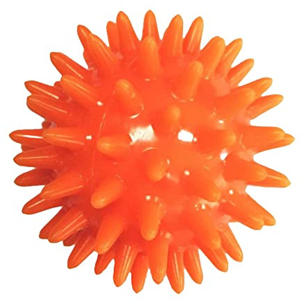QLoztyse Massageball mit Noppen, Trainingsball, Taschengröße, 2,4 Zoll Durchmesser, Fußmassageball, Massagerolle mit Noppen für Nacken, Rücken, Schultern, Händ, Orange