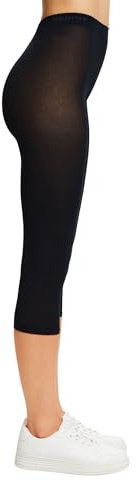 ESPRIT Cotton Capri W Le opaques unis 1 pièce, Leggings Femme, Bleu Marine 6120, 44-46