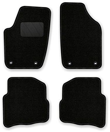 Autofußmatte Classic (TAS) schwarz für Volkswagen Polo 9N / 9N3 Baujahr 2001 bis 2009 3. & 5-TRG. | mit ovalen Befestigungen in den vorderen Matten