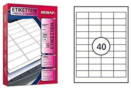 8.000 Bogenetiketten 48,5 x 25,4mm DIN A4 Universal-Aufkleber - 200 Bögen