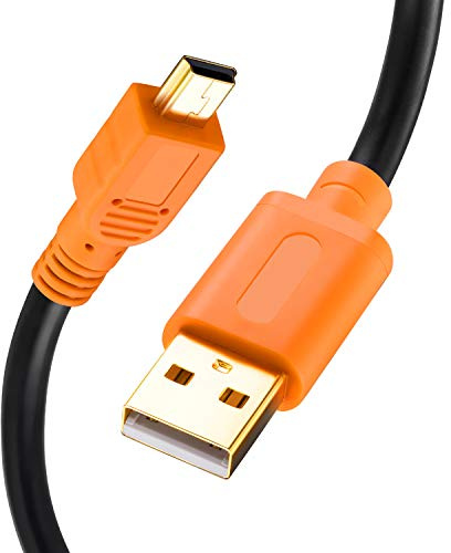 TanQY Mini USB Cable - 4M, USB 2.0 Type A to Mini B Cable for GoPro Hero 3+, Cell Phones, MP3 Players, Digital Cameras, GPS Receiver, PDAs (Orange)