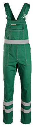 Brixton Classic - Salopette Riflettenti Catarifrangente da Lavoro, Pantaloni Protettivi Abbigliamento Tuta (verde, 62), verde, 62