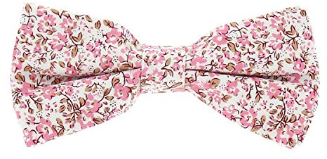 Noeud Papillon Liberty Vieux rose et Blanc - Noeud Papillon Homme Fleuri Rose vieilli - Mariage champetre à Fleurs - Cérémonie thème Floral