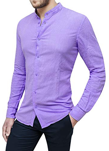 Camicia Lino Uomo Sartoriale Primavera Estate Casual Elegante