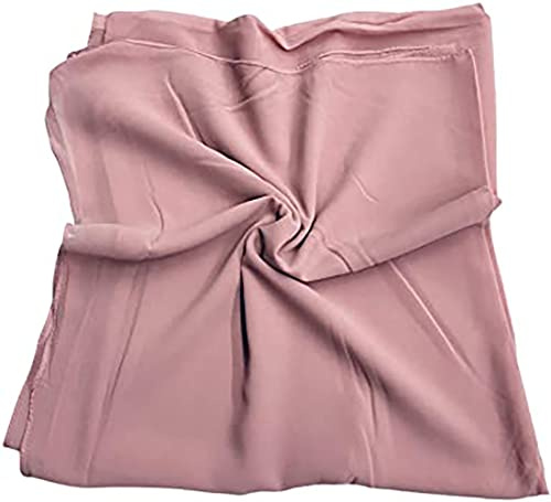 KAV Women Plain Elegant Chiffon Head Scarf Hijab - Silk Changer and Color Turban Light Large Maxi Hair Wrap Cover for Girls - Shawl Head Piece (Pale Pink)