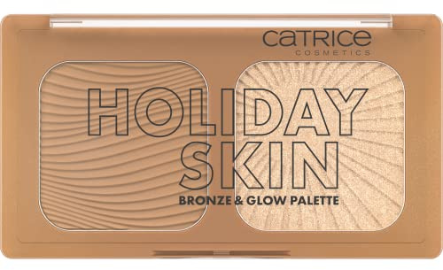 Catrice Holiday Skin Bronze & Glow Palette, Bronzer, Nr. 010, Braun, aufhellend, sofortiges Ergebnis, natürlich, für trockene Haut, vegan, ohne Parfüm, ohne Alkohol, ohne Parabene, 1er Pack (5.5g)