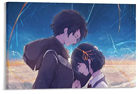 Your Name Kimi No Na Wa - Póster de dibujos animados de anime, lienzo, impresiones artísticas de pared, póster de pintura fotográfica, decoración de habitación, 60 x 90 cm