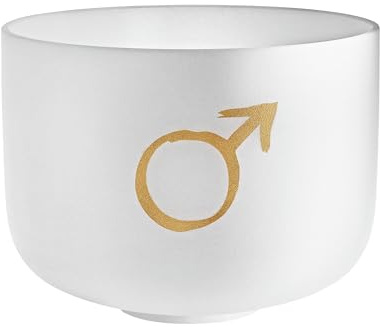Sonic Energy 12 Zoll Kristallklangschale Mars – 144,72 Hz, Ton D4 – Für Meditation, Yoga, Klangheilung – Inkl. Silikonring (PCSB12MA)