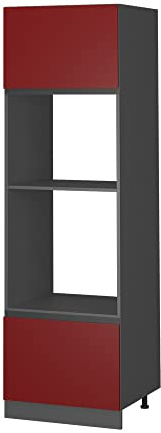 Vicco Mikrowellenschrank R-Line, Rot, 60 cm | 2 Türen · ✓ Backofennische · ✓ Mikrowellennische · Höhenverstellbare Füße · ✓ Frei kombinierbar