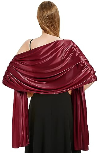 Xnova Stola damen Festlich Leicht 200 * 70 cm | Chiffon Schal Shawl Multifunktionstuch , Elegant übergroßen Schultertuch Chiffontücher für Abendkleid