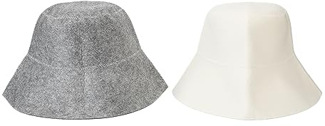 Cappello Bagno per Sauna, Cappello in Feltro per Sauna Protezione della Testa Assorbimento D'acqua Cappello Bagno per Sauna Cappello per Uomo e Donna Bianco e Grigio