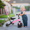 Trike 3 en 1 pour Enfants avec Poignée de Poussée Parentale pour 1 à 3 Ans, Garçons, Filles, Tout-Petits, Tricycle, Vélo D'équilibre pour Bébé, Siège et Poignée - Canne Parentale-3-en-1 (rose)