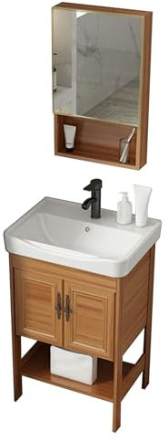 Lavatoio ceramica con mobile,lavatoio lavanderia ceramica,lavandino,lavabo di utilità,Con rubinetti neri,tubi dell'acqua e altri accessori,adatti per bagni,servizi igienici,lavandini ( Color : Style 2