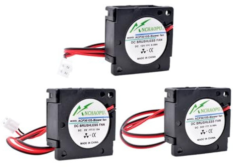 ACP3010S 3cm 30mm ventilador 30x30x10mm DC5V 12V 24V enchufe USB Mini ventilador de refrigeración lateral for enrutador proyector impresora 3D (Color : 12V CPU 3pin 2lines)